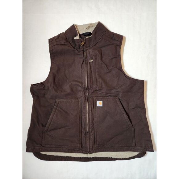 Carhartt Jackets & Blazers - Carhartt Women’s Relaxed Fit Sherpa‑Lined Vest XL Brown